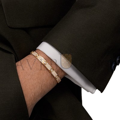 CARTIER LOVE BRACELET, CLASSIC MODEL, PAVED, 10 DIAMONDS N6727317